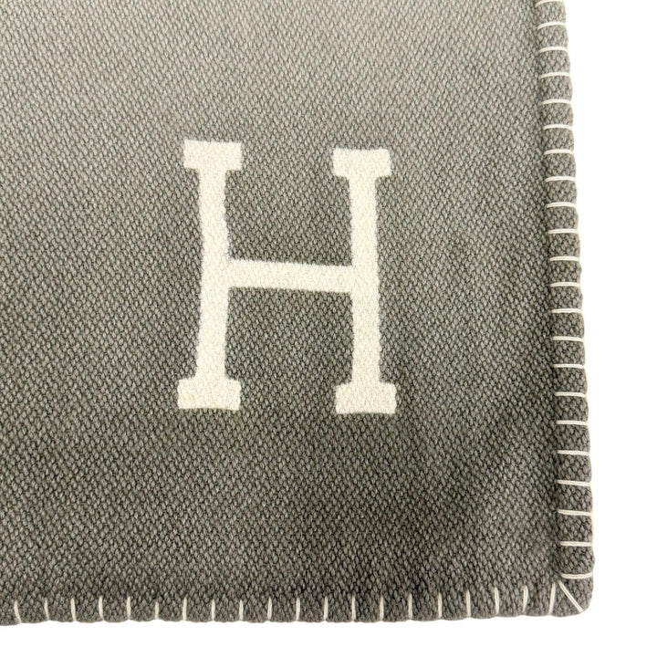 Great HERMES blanket Avalon H Logo Gradient Large Size Brown yak Women