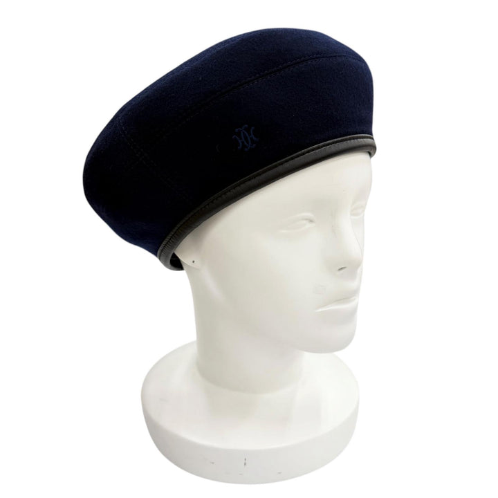 Pristine HERMES beret Saint Honoré Navy cashmere Women 58