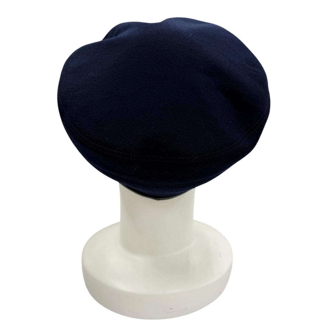 Pristine HERMES beret Saint Honoré Navy cashmere Women 58