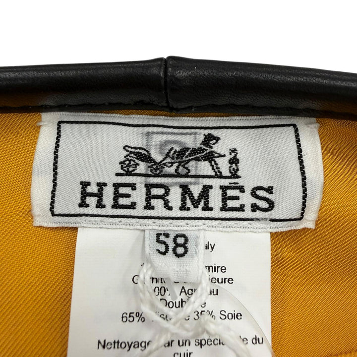 Pristine HERMES beret Saint Honoré Navy cashmere Women 58