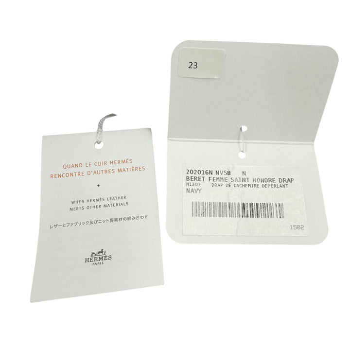 Pristine HERMES beret Saint Honoré Navy cashmere Women 58