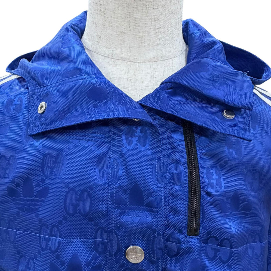 Excellent GUCCI adidas Nylon jacket GG pattern Trefoil side stripe 38 702298