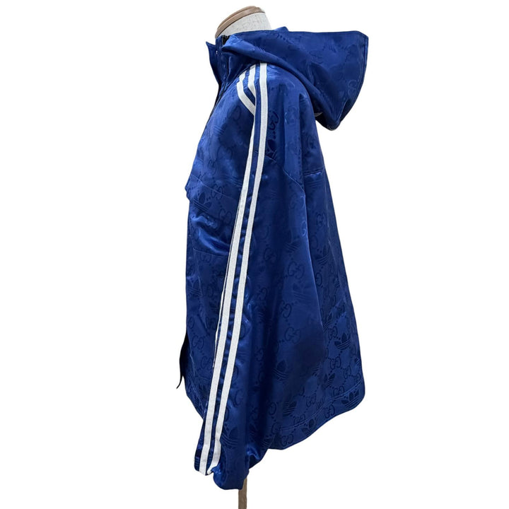 Excellent GUCCI adidas Nylon jacket GG pattern Trefoil side stripe 38 702298