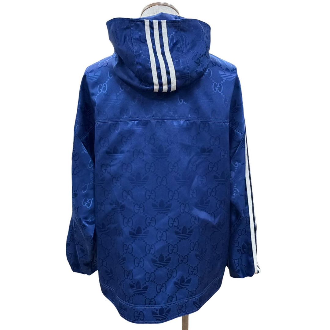 Excellent GUCCI adidas Nylon jacket GG pattern Trefoil side stripe 38 702298