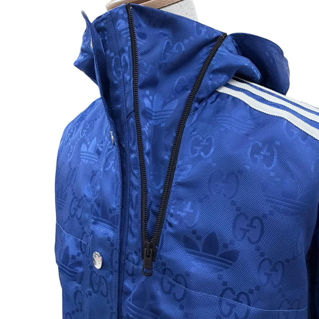 Excellent GUCCI adidas Nylon jacket GG pattern Trefoil side stripe 38 702298