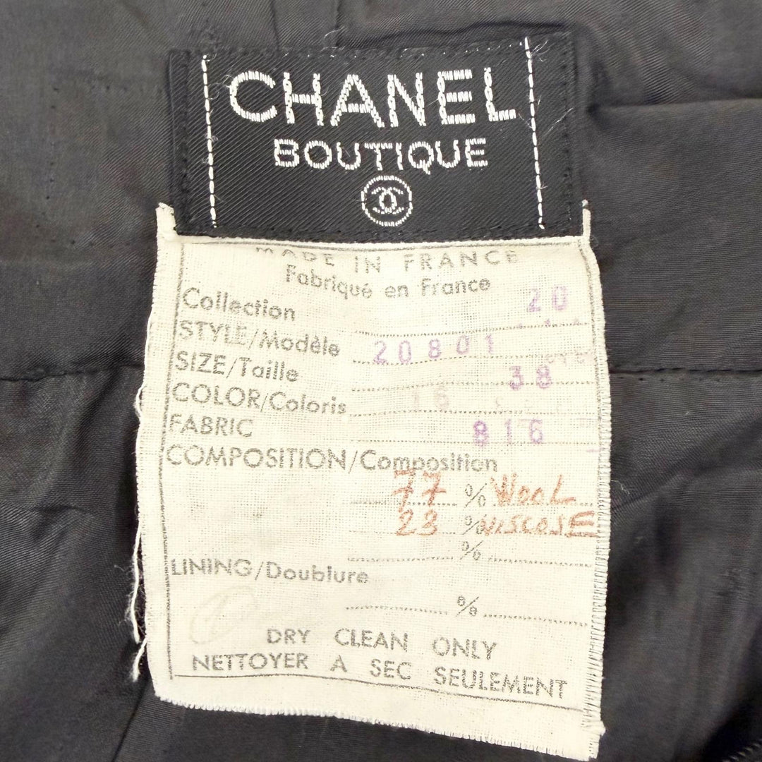 Great CHANEL two-piece set 90s Clover Button Pleated Skirt Suit 38