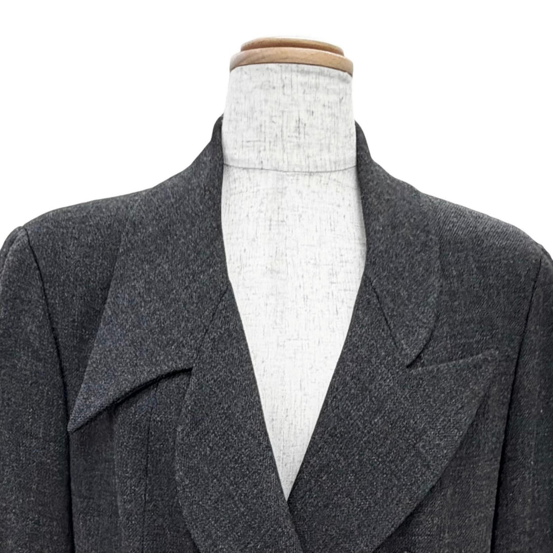 Great CHANEL two-piece set 90s Clover Button Pleated Skirt Suit 38