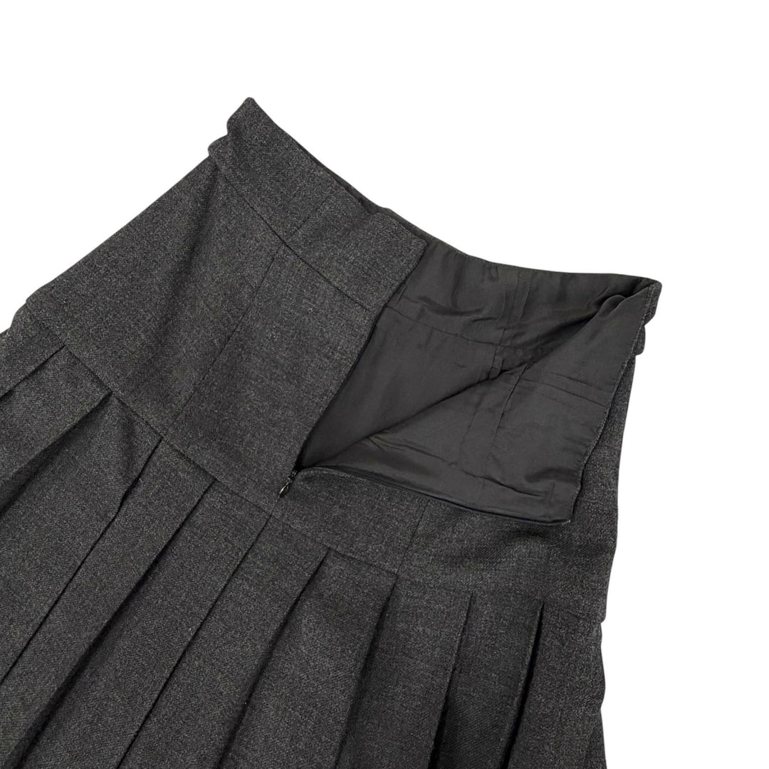 Great CHANEL two-piece set 90s Clover Button Pleated Skirt Suit 38