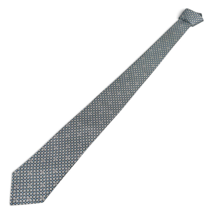 Excellent LOUIS VUITTON tie LV pattern gray silk mens M75325