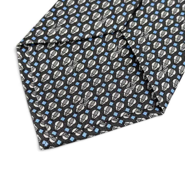 Excellent LOUIS VUITTON tie LV pattern gray silk mens M75325