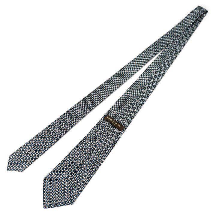 Excellent LOUIS VUITTON tie LV pattern gray silk mens M75325