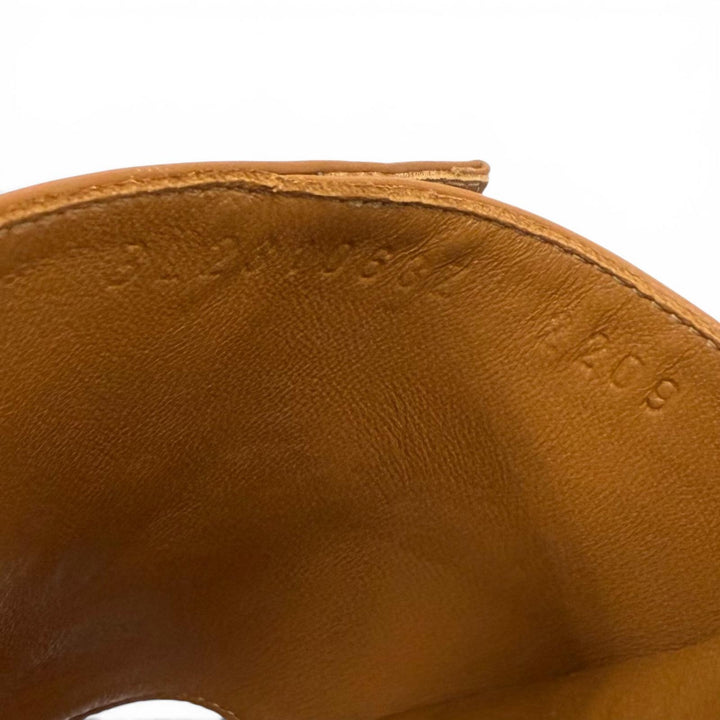 Excellent HERMES Sandals Gigi Kelly Metal Chunky Heel Leather leather 39 231063Z