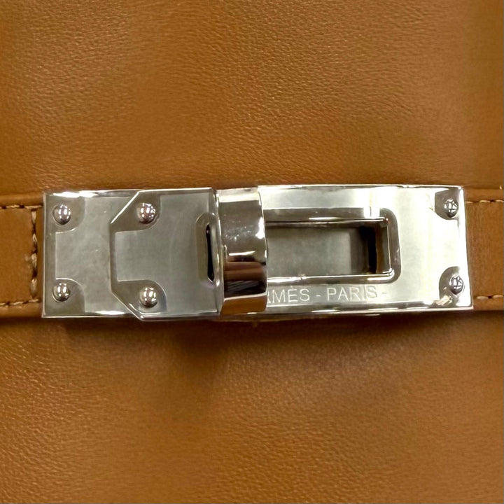 Excellent HERMES Sandals Gigi Kelly Metal Chunky Heel Leather leather 39 231063Z