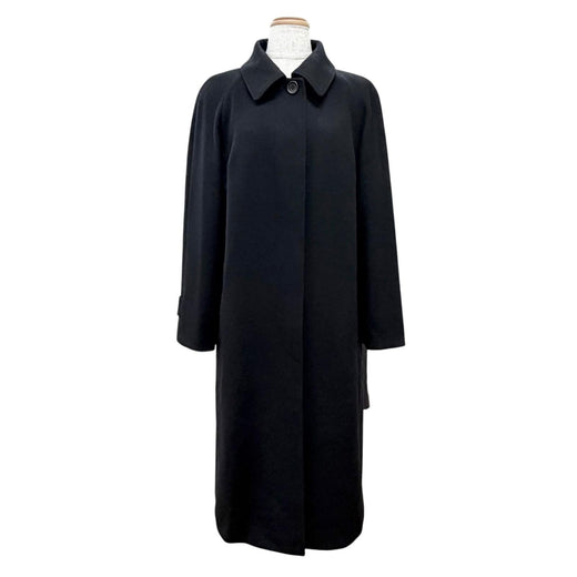 Excellent BURBERRY LONDON coat Lining check pattern long black cashmere 40
