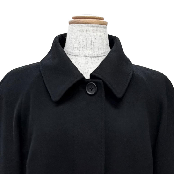 Excellent BURBERRY LONDON coat Lining check pattern long black cashmere 40