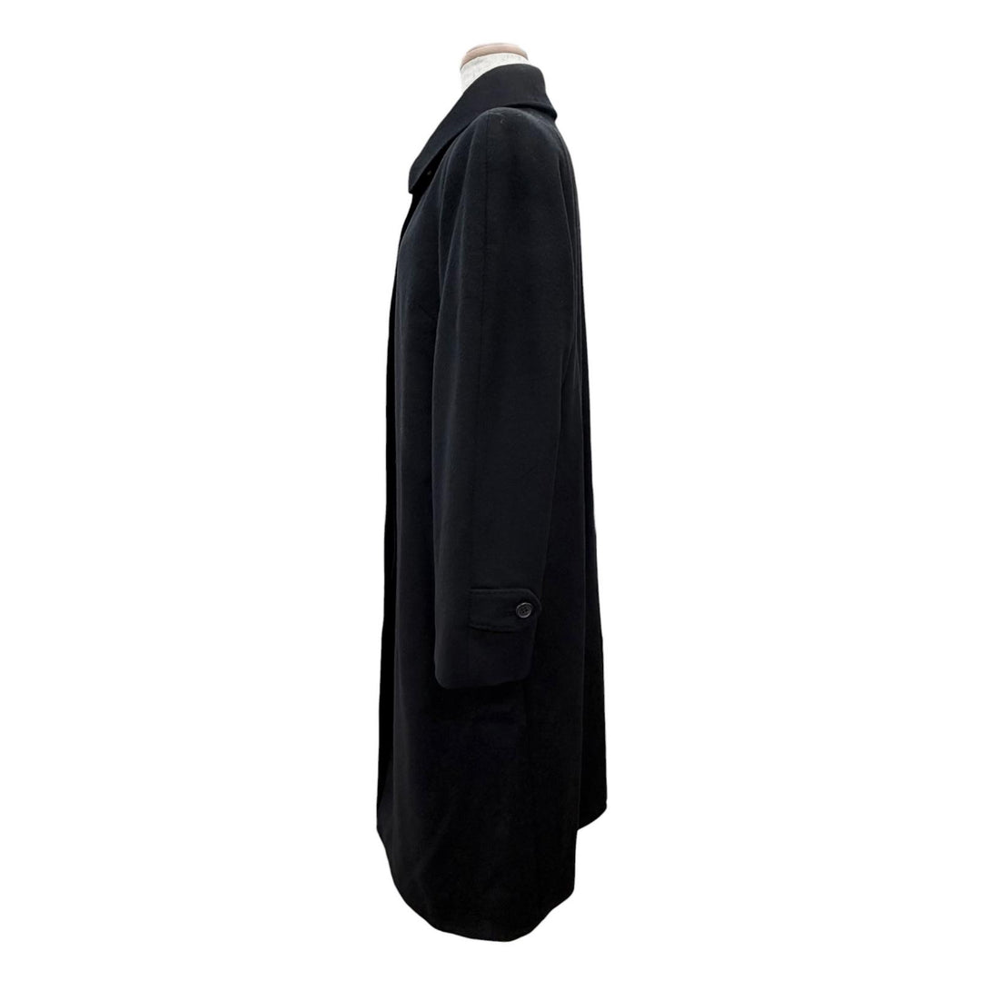 Excellent BURBERRY LONDON coat Lining check pattern long black cashmere 40