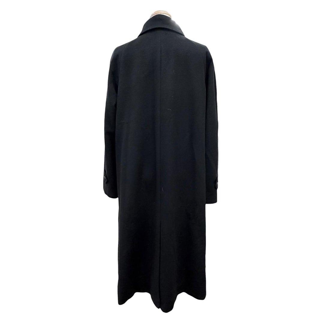 Excellent BURBERRY LONDON coat Lining check pattern long black cashmere 40