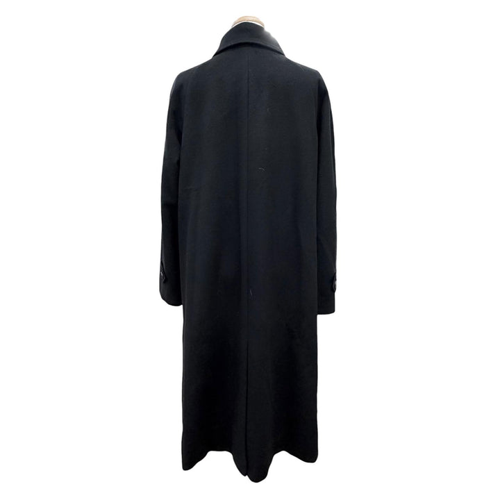 Excellent BURBERRY LONDON coat Lining check pattern long black cashmere 40