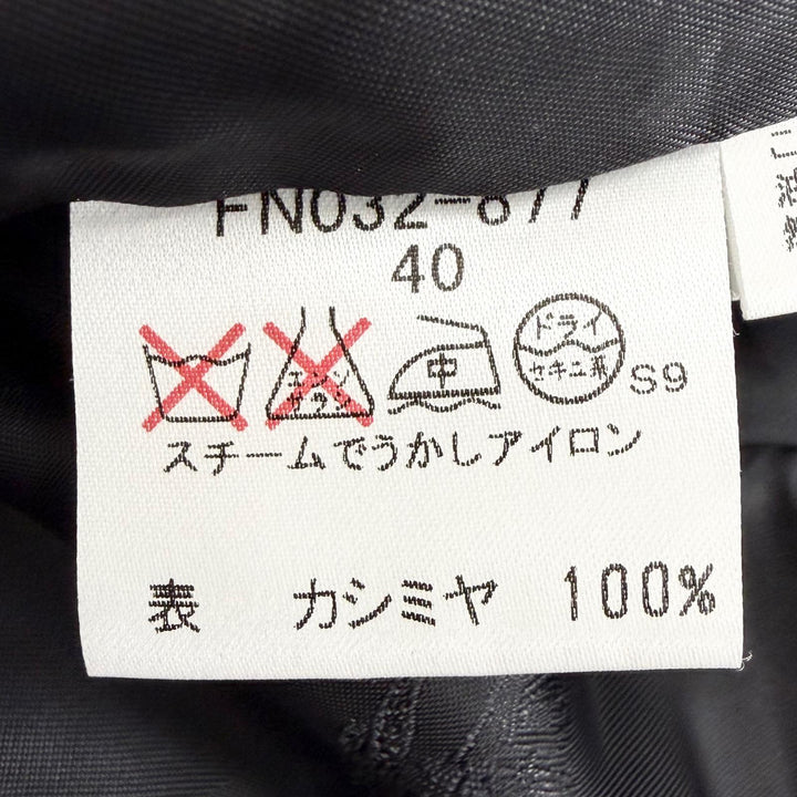 Excellent BURBERRY LONDON coat Lining check pattern long black cashmere 40