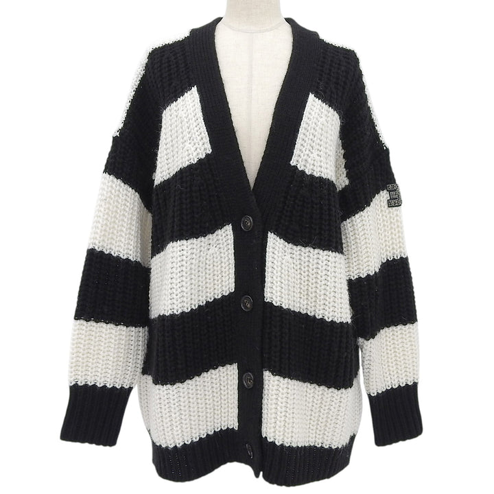 Excellent ERMANNO FIRENZE cardigan Alpaca blend striped knit black 40