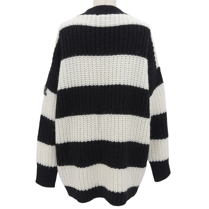 Excellent ERMANNO FIRENZE cardigan Alpaca blend striped knit black 40