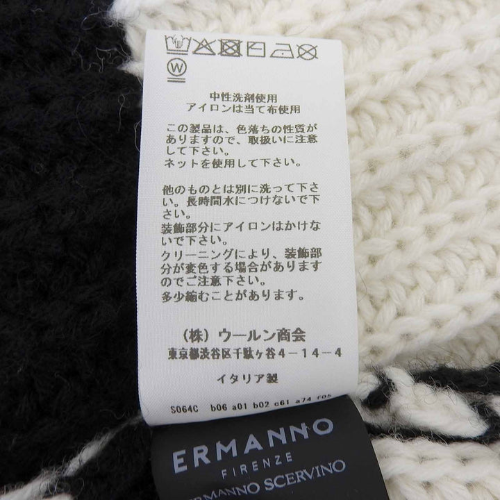 Excellent ERMANNO FIRENZE cardigan Alpaca blend striped knit black 40