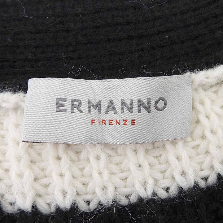 Excellent ERMANNO FIRENZE cardigan Alpaca blend striped knit black 40