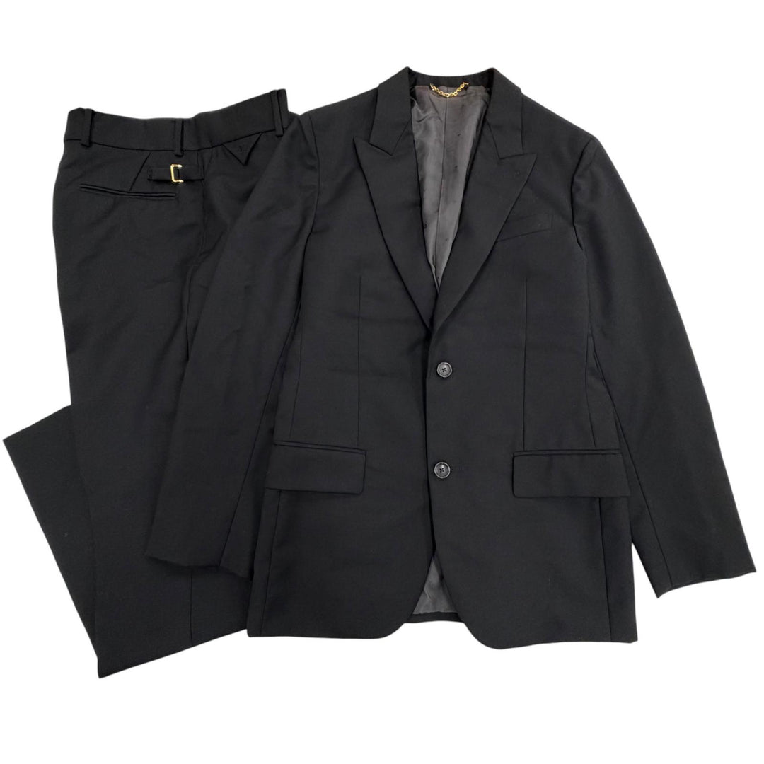 Great LOUIS VUITTON two-piece set TAILOR MADE black wool mens 46