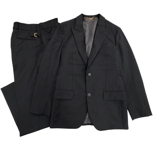 Great LOUIS VUITTON two-piece set TAILOR MADE black wool mens 46