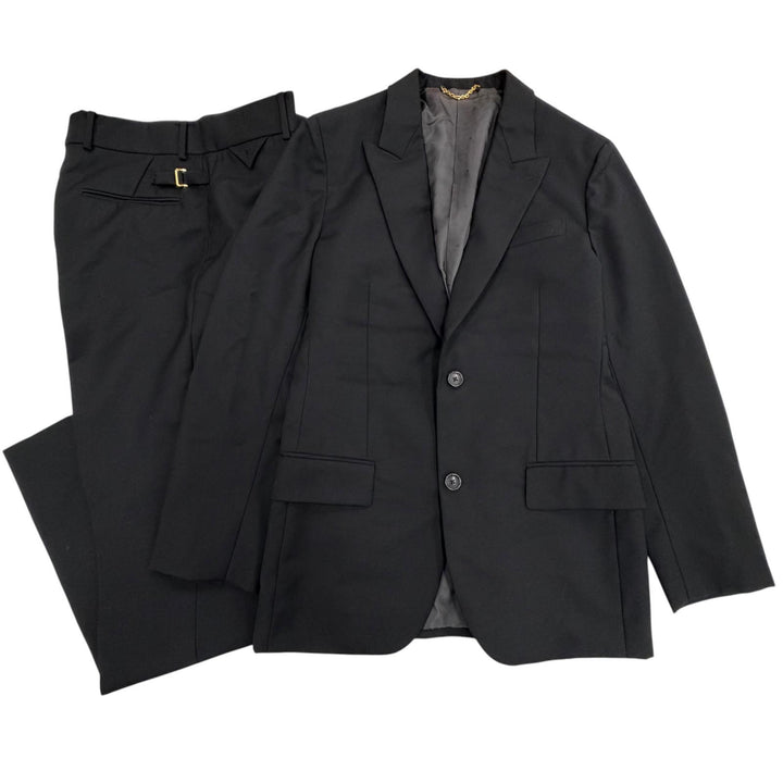 Great LOUIS VUITTON two-piece set TAILOR MADE black wool mens 46