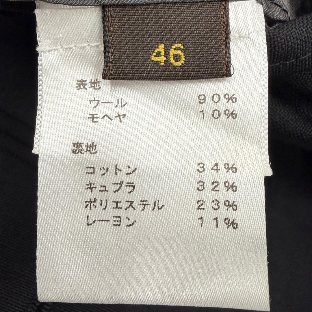 Great LOUIS VUITTON two-piece set TAILOR MADE black wool mens 46