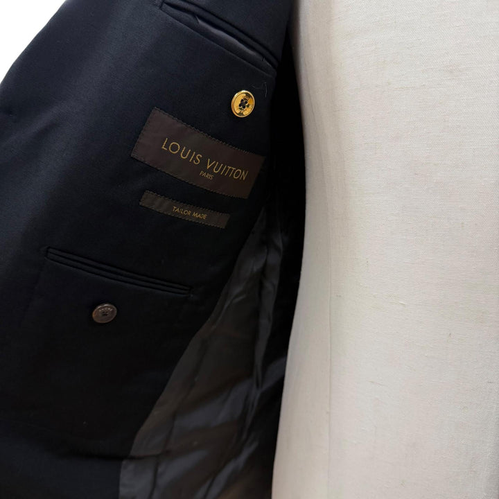 Great LOUIS VUITTON two-piece set TAILOR MADE black wool mens 46