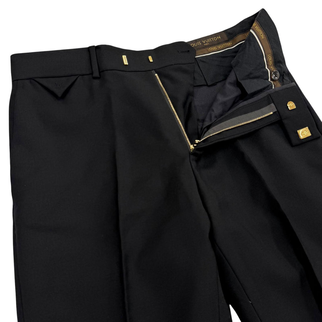 Great LOUIS VUITTON two-piece set TAILOR MADE black wool mens 46