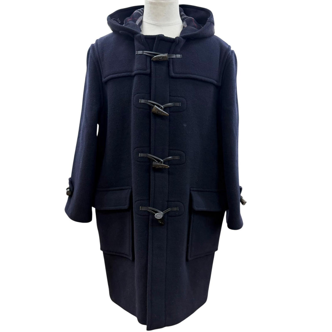 Excellent Burberrys Duffel coat Checkered lining pattern, toggle buttons Navy M