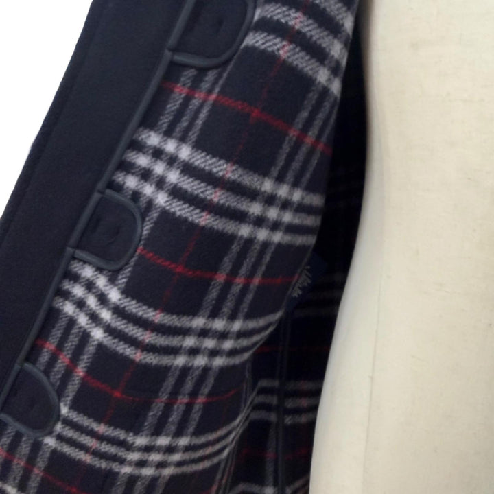 Excellent Burberrys Duffel coat Checkered lining pattern, toggle buttons Navy M