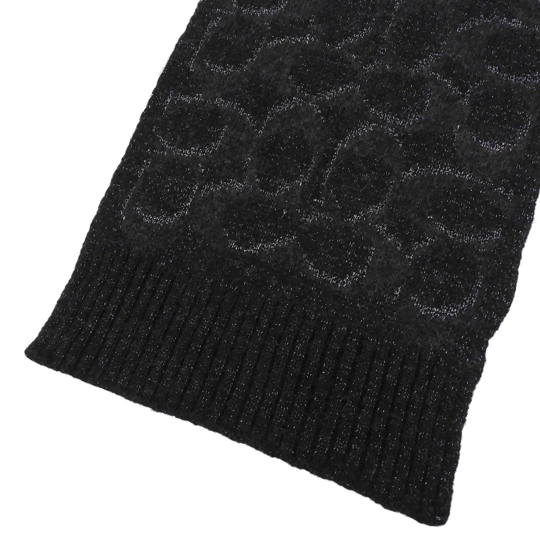 Pristine COACH Scarf Signature Rib Knit black Nylon Women CCT69