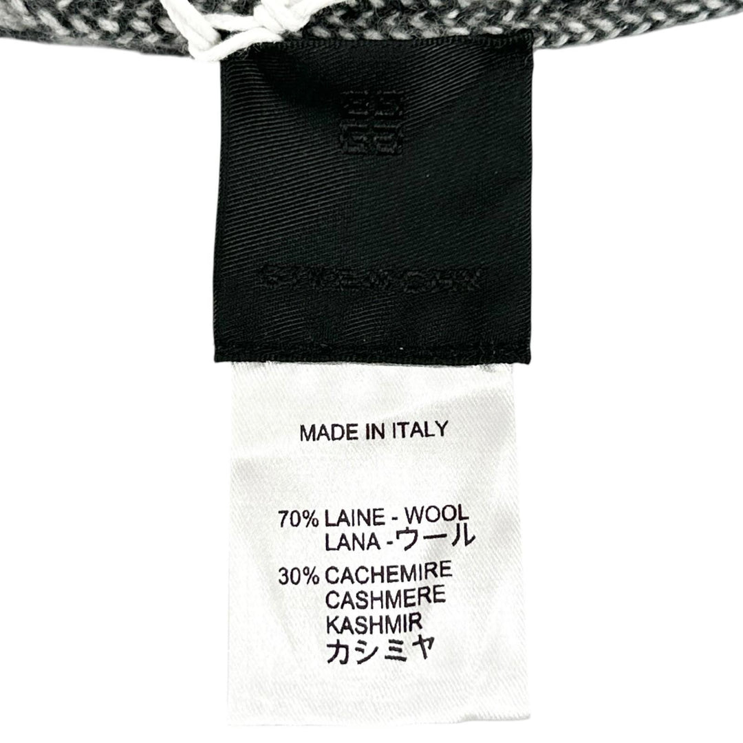 Pristine GIVENCHY Knit cap Double-faced 4G beanie Dark gray wool mens BGZ02ZG00V