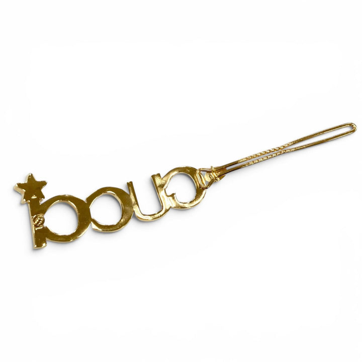 Great GUCCI clip Logo design rhinestone hair accessory gold Women 729104