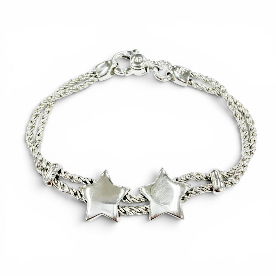 Excellent TIFFANY&Co. bracelet star double rope Silver 925 Women