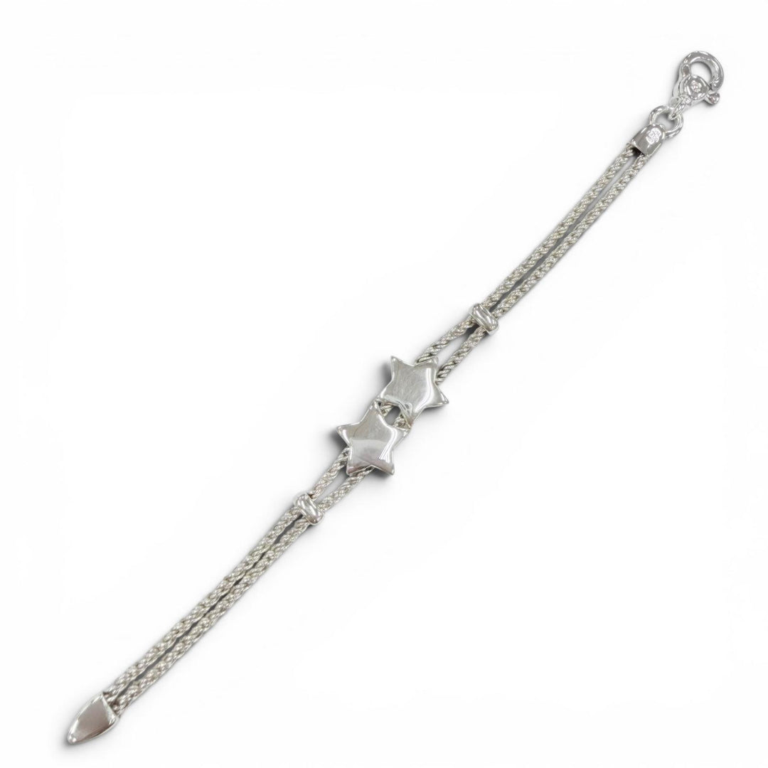 Excellent TIFFANY&Co. bracelet star double rope Silver 925 Women