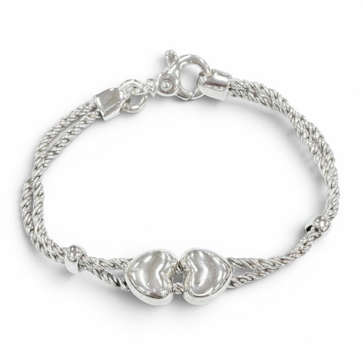 Excellent TIFFANY&Co. bracelet heart double rope Silver 925 Women