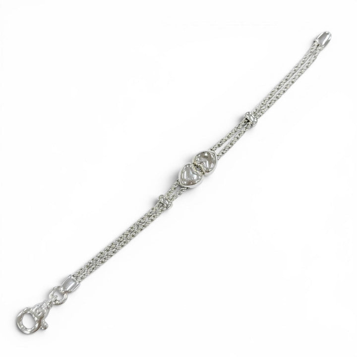 Excellent TIFFANY&Co. bracelet heart double rope Silver 925 Women