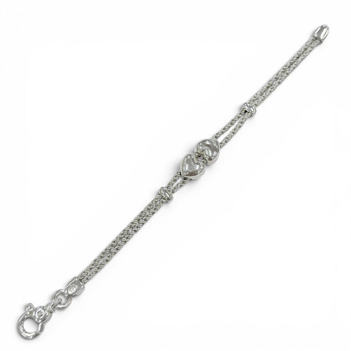 Excellent TIFFANY&Co. bracelet heart double rope Silver 925 Women