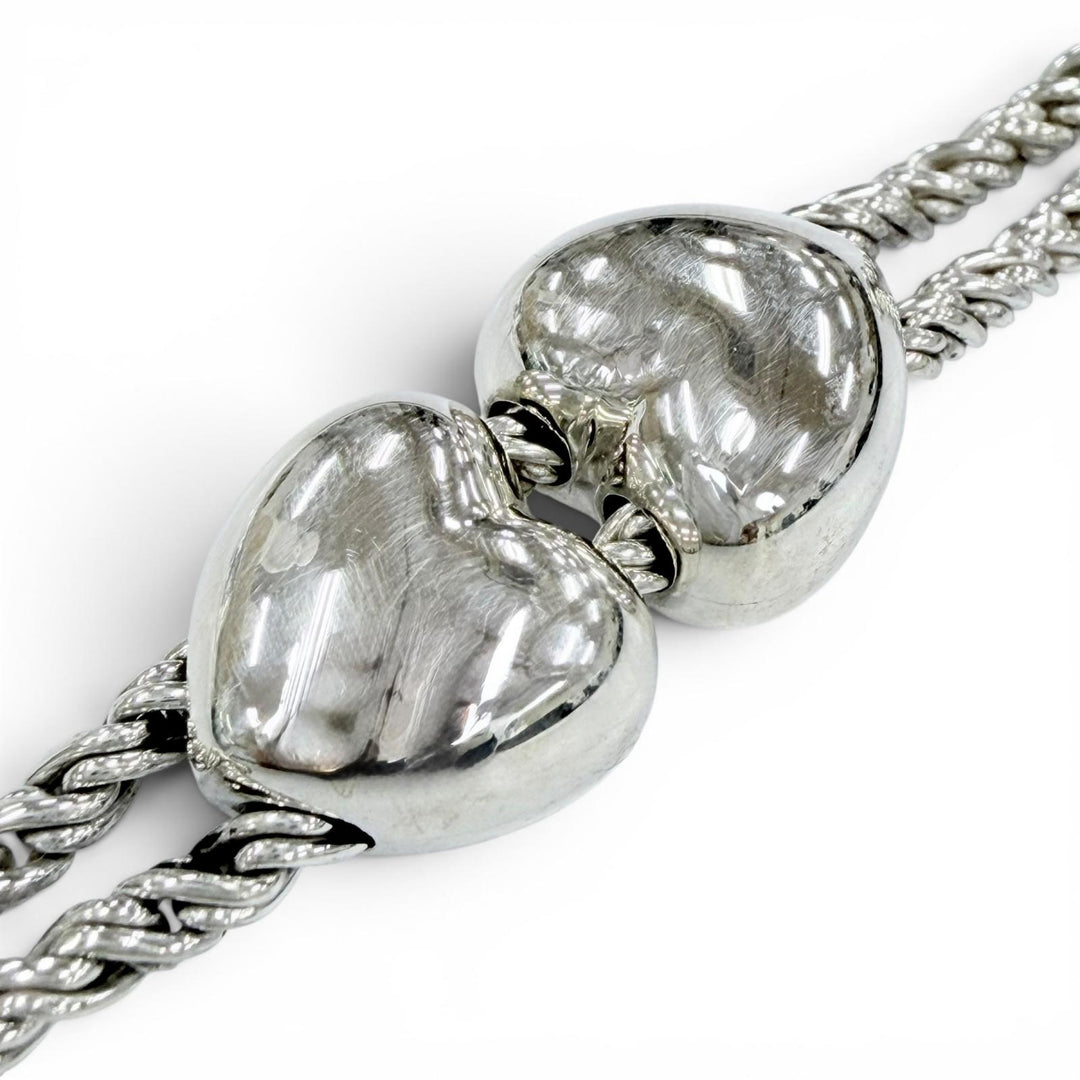 Excellent TIFFANY&Co. bracelet heart double rope Silver 925 Women