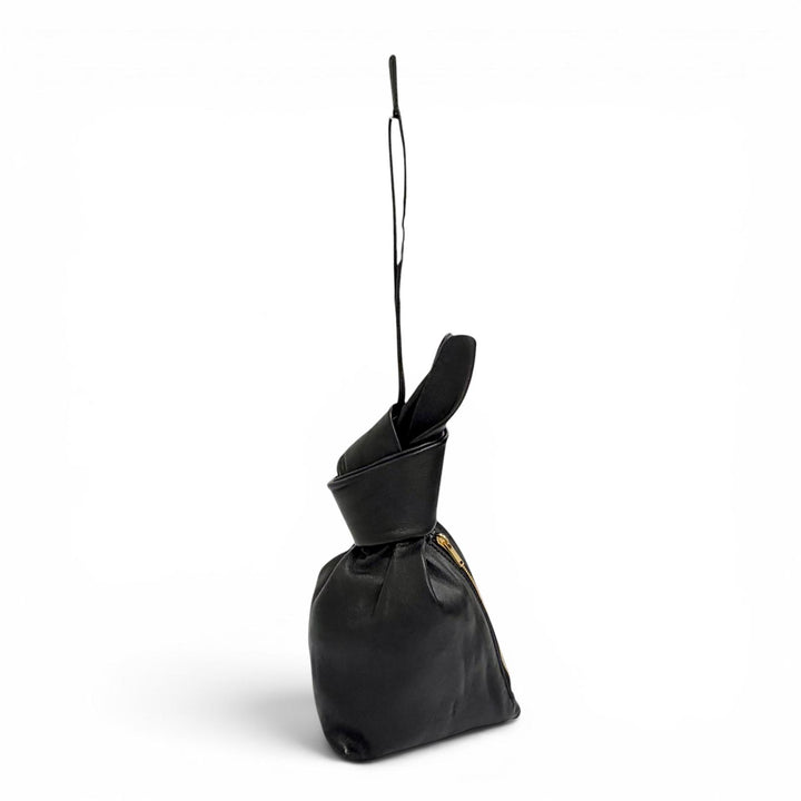 Great JIL SANDER Pouch RABBIT Rabbit Pouch Medium Rabbit black Lamb leather