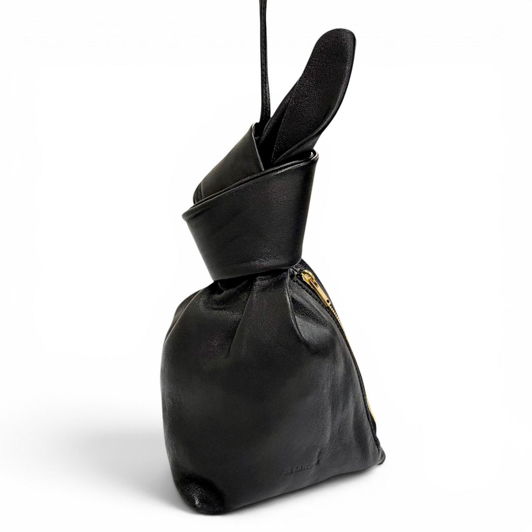 Great JIL SANDER Pouch RABBIT Rabbit Pouch Medium Rabbit black Lamb leather