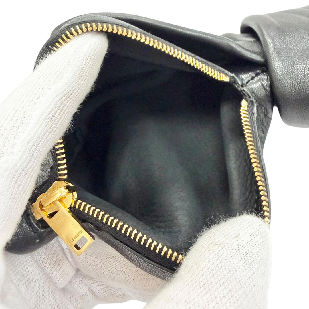 Great JIL SANDER Pouch RABBIT Rabbit Pouch Medium Rabbit black Lamb leather