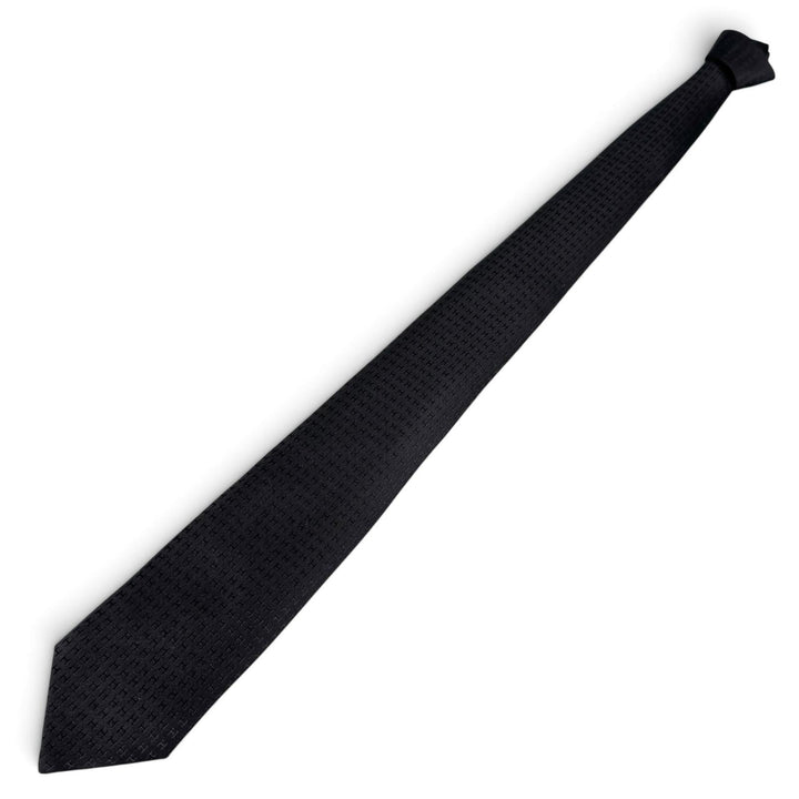 Excellent HERMES tie Fasone H H pattern black silk mens