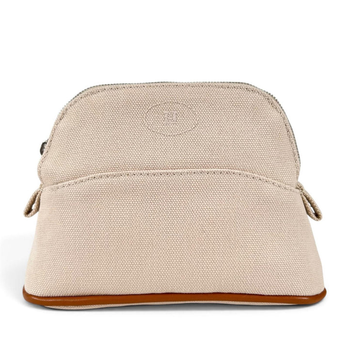 Excellent HERMES Pouch Polid Pouch Mini Mini H logo natural cotton Women