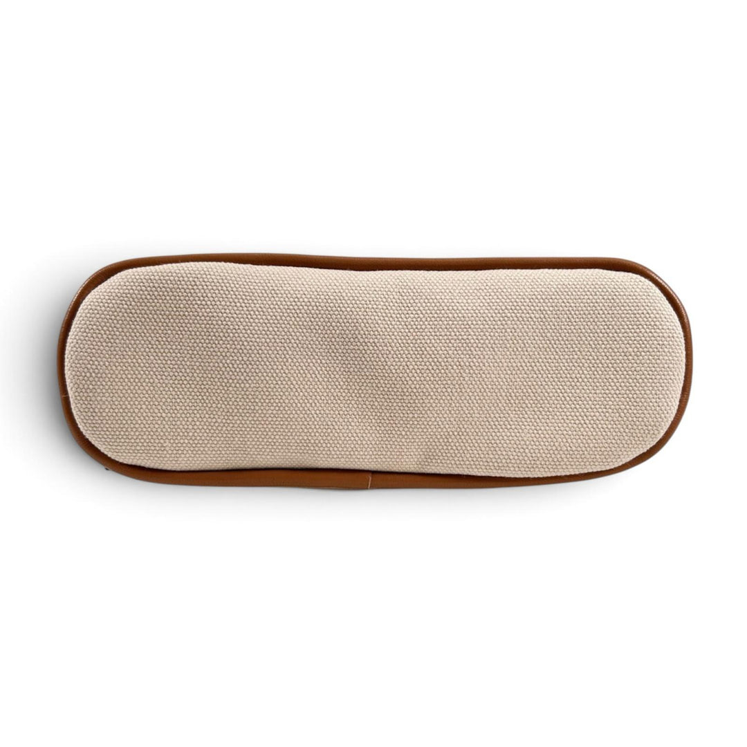 Excellent HERMES Pouch Polid Pouch Mini Mini H logo natural cotton Women